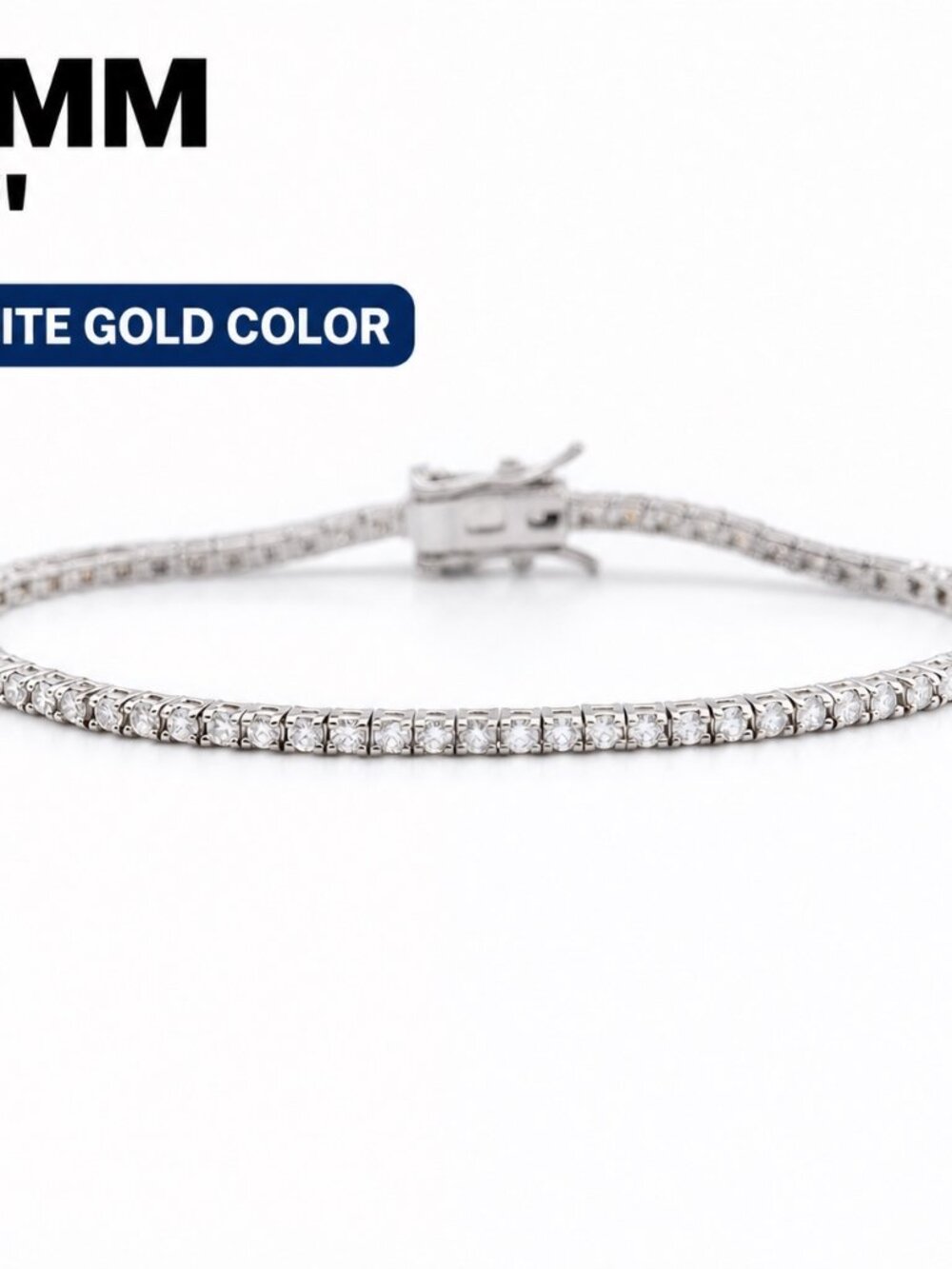 LEKANI 2mm Moissanite Tennis Bracelet S925 Silver 8 in